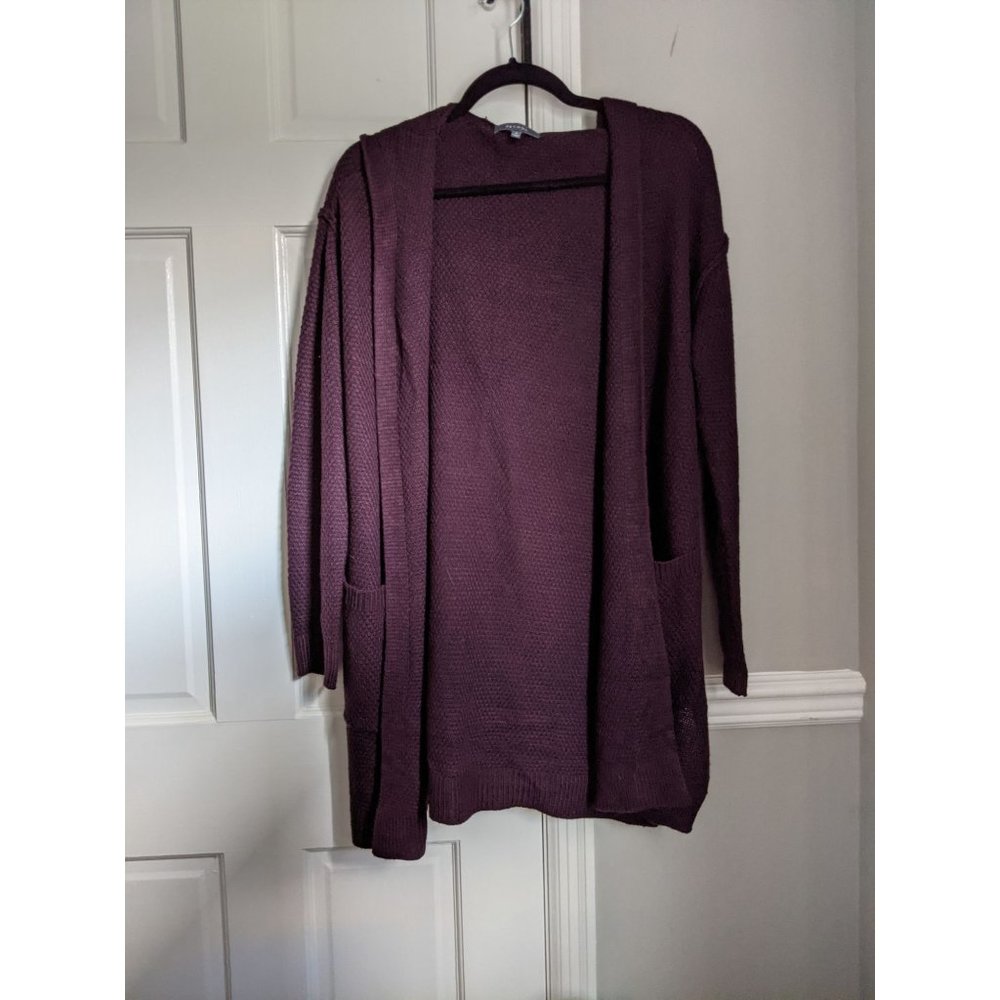Be cool women's Burgundy hoodie knit cardigan size M